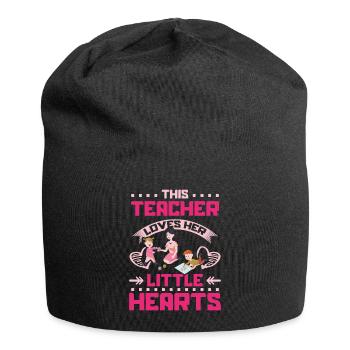 Cette enseignante aime ses petits cœurs - Bonnet en jersey - noir - Devant