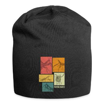 Insect Bug Collector Praying Mantis Silhouettes - Jersey-Beanie - Schwarz - Vorne