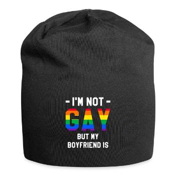 I'm Not Gay But My Boyfriend Is LGBT Pride - Jersey-Beanie - Schwarz - Vorne
