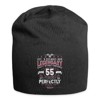 Vintage 55 Aged Perfectly Women on 55th Birthday - Jersey Beanie - black - Front