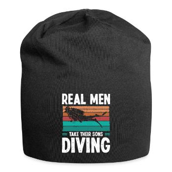 Diver Real Men taker their Sons Scuba Diving - Jersey-Beanie - Schwarz - Vorne