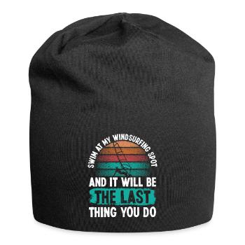 Funny Windsurfing Swimming Windsurfing Zone - Jersey-Beanie - Schwarz - Vorne
