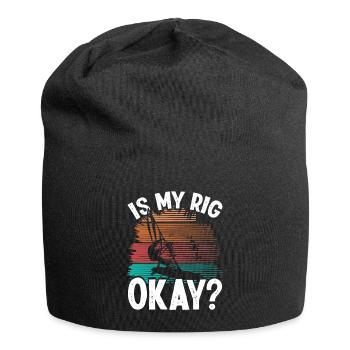 Vintage Funny Is my Rig okay Windsurfing - Jersey-Beanie - Schwarz - Vorne