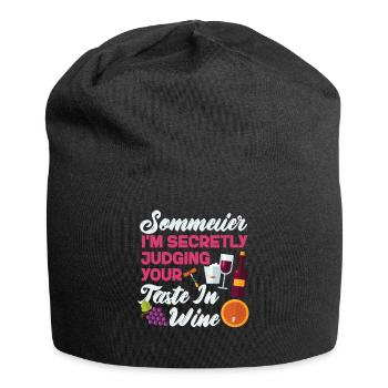 Sommelier Wine Drinking Tasting - Jersey-Beanie - Schwarz - Vorne
