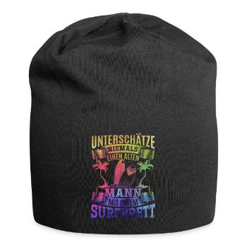 Unterschätze niemals einen alten Mann mit einem - Jersey-Beanie - Schwarz - Vorne