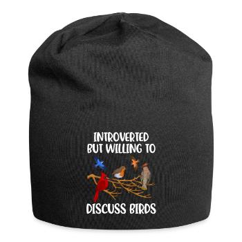 Introverted Birds Introvertiert Geschenk - Jersey-Beanie - Schwarz - Vorne