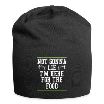 Je suis à cause de la nourriture ici - Bonnet en jersey - noir - Devant