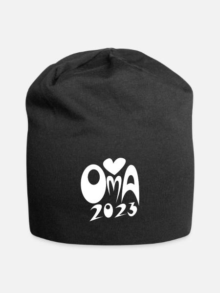 Oma 2023 - Werdende Oma 2023 Schwanger - Jersey-Beanie - Schwarz