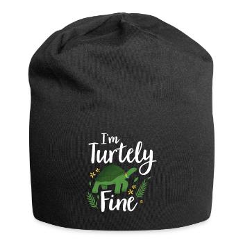 Turtle Relaxed Chill Sea Ocean Beach - Jersey Beanie - black - Front