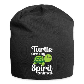 Turtle Gift Kids Reptiles Sea Beach - Jersey Beanie - black - Front