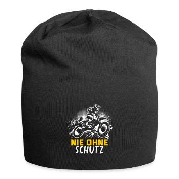 Motocross Geschenk Für Enduro Supermoto Dirt Bike - Jersey-Beanie - Schwarz - Vorne