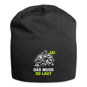 Motocross Tshirt Für Herren Damen Enduro Supermoto - Jersey-Beanie - Schwarz - Vorne