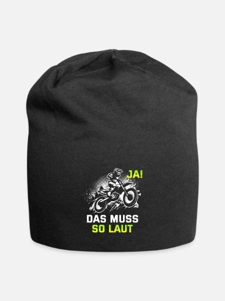 Motocross Tshirt Für Herren Damen Enduro Supermoto - Jersey-Beanie - Schwarz