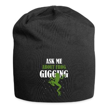 Frag mich etwas über die Frosch Jagd Frosch Jäger - Jersey-Beanie - Schwarz - Vorne