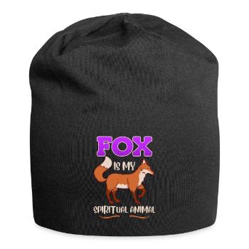 Fox is my Spirit Animal Fuchs - Jersey Beanie - black - Front