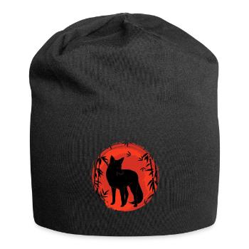 Kitesune japanischer Fuchs Fuchsjagd - Jersey-Beanie - Schwarz - Vorne