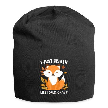 J’aime beaucoup les renards renards enfants - Bonnet en jersey - noir - Devant
