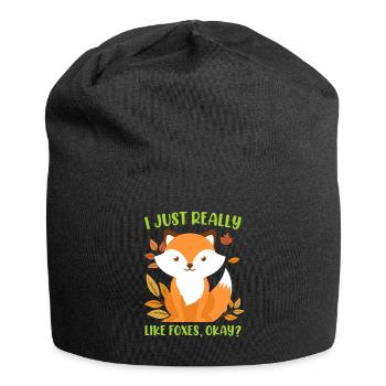 J’aime beaucoup les renards renards enfants - Bonnet en jersey - noir - Devant