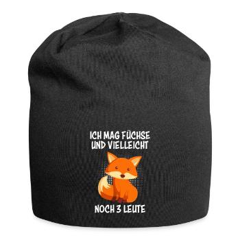Ich mag Füchse und 3 Leute Fuchs Witz - Jersey-Beanie - Schwarz - Vorne
