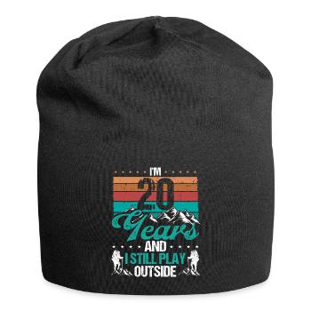 20 Year Old Hiker Mountains Hiking 20 Birthday - Jersey-Beanie - Schwarz - Vorne