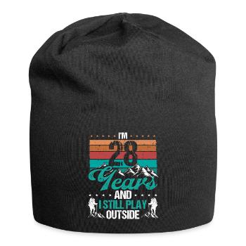 28 Year Old Hiker Mountains Hiking 28 Birthday - Jersey-Beanie - Schwarz - Vorne