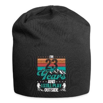 23 Year Old Hiker Mountains Hiking 23 Birthday - Jersey-Beanie - Schwarz - Vorne