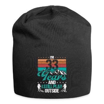 33 Year Old Hiker Mountains Hiking 33 Birthday - Jersey-Beanie - Schwarz - Vorne