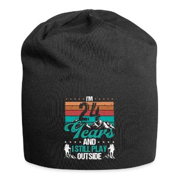 24 Year Old Hiker Mountains Hiking 24 Birthday - Jersey-Beanie - Schwarz - Vorne