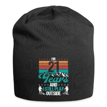21 Year Old Hiker Mountains Hiking 21 Birthday - Jersey-Beanie - Schwarz - Vorne