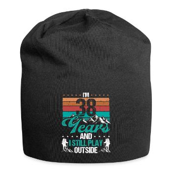 38 Year Old Hiker Mountains Hiking 38 Birthday - Jersey-Beanie - Schwarz - Vorne