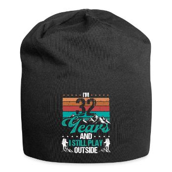 32 Year Old Hiker Mountains Hiking 32 Birthday - Jersey Beanie - black - Front