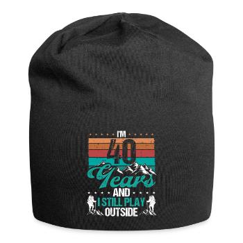 40 Year Old Hiker Mountains Hiking 40 Birthday - Jersey-Beanie - Schwarz - Vorne