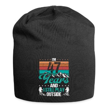 47 Year Old Hiker Mountains Hiking 47 Birthday - Jersey-Beanie - Schwarz - Vorne