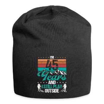 45 Year Old Hiker Mountains Hiking 45 Birthday - Jersey-Beanie - Schwarz - Vorne