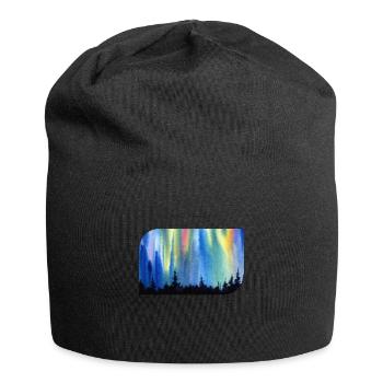 Northern Lights Forest Aurora Borealis - Jersey Beanie - black - Front