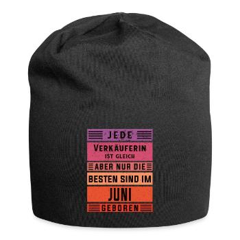 Einzelhändler Geburtstag Juni geboren Verkäuferin - Jersey-Beanie - Schwarz - Vorne