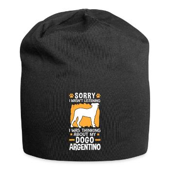 J’ai pensé à mon Dogo Argentino - Bonnet en jersey - noir - Devant