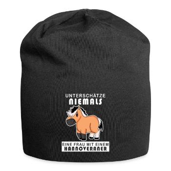 Hannoveraner Pferd Hauspferd - Jersey-Beanie - Schwarz - Vorne