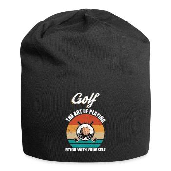 Golf Sportsman Golf Player Retro Club Sport - Jersey Beanie - black - Front
