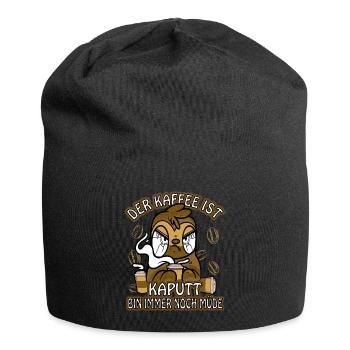 Der Kaffee ist kaputt müde Faultier - Jersey-Beanie - Schwarz - Vorne