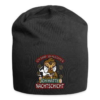 Ich hatte Nachtschicht Kaffee müde Faultier - Jersey-Beanie - Schwarz - Vorne