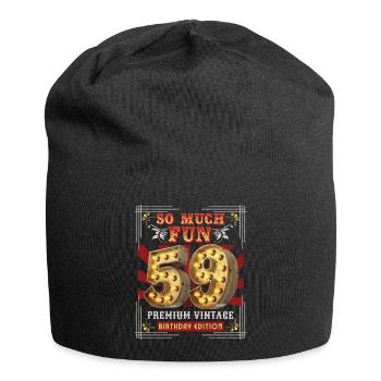59. Geburtstag 59 Jahre Vintage-Retro Fun-Birthday - Jersey-Beanie - Schwarz - Vorne