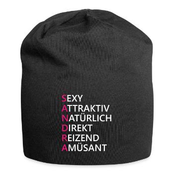 Sandra Name Geschenk - Jersey-Beanie - Schwarz - Vorne