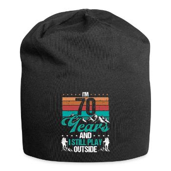 70 Year Old Hiker Mountains Hiking 70 Birthday - Jersey-Beanie - Schwarz - Vorne