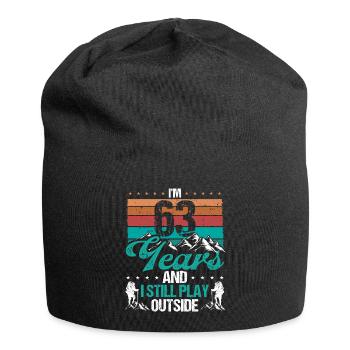 63 Year Old Hiker Mountains Hiking 63 Birthday - Jersey-Beanie - Schwarz - Vorne