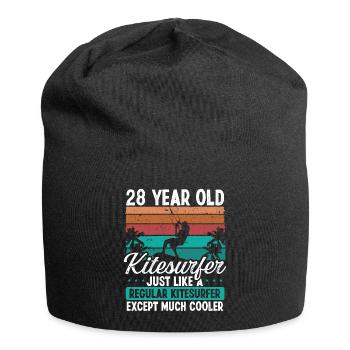 28 Birthday Kiteboarding 28 Years Old Kitesurfing - Jersey Beanie - black - Front