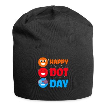 Cute Dot Pattern Colorful Smile Happy Dot Day - Jersey-Beanie - Schwarz - Vorne
