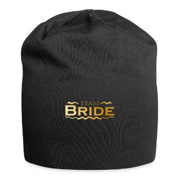 Team Braut in Gold Hochzeitsfeier - Jersey-Beanie - Schwarz - Vorne