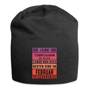 Tierwirt Geburtstag Februar geboren Tierpflegerin - Jersey-Beanie - Schwarz - Vorne