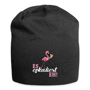 Flamingo Junggesellenabschied Frauen jga Saufen - Jersey-Beanie - Schwarz - Vorne